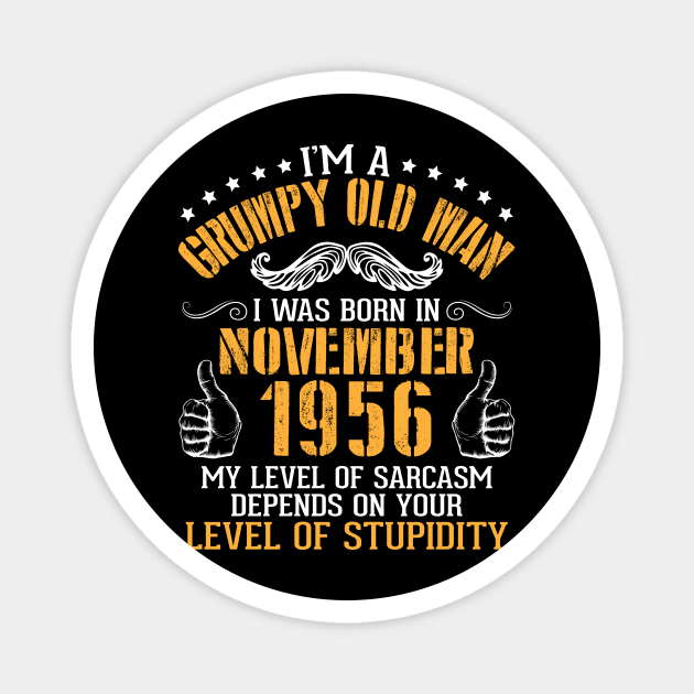 I'm A Grumpy Old Man I Was Born In November 1956 My Level Of Sarcasm Depends On Your Level Stupidity Magnet by bakhanh123